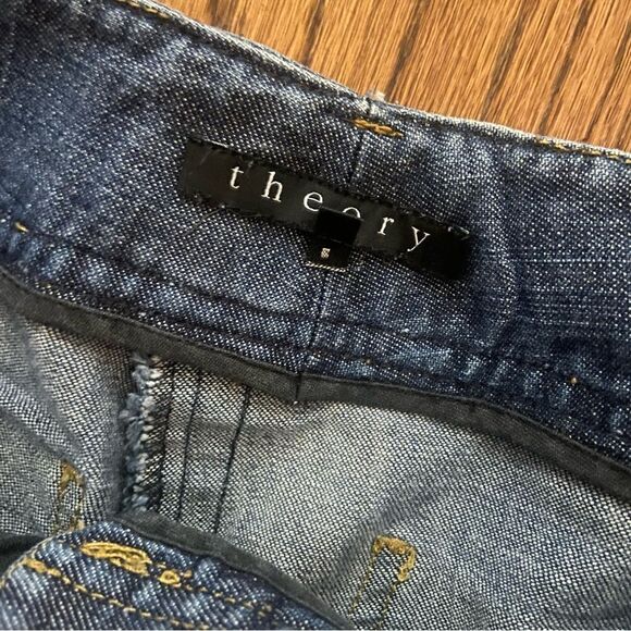 Theory cropped denim jeans pants sz 4 medium wash - Picture 2 of 6